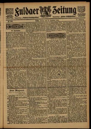 Erste Ausgabe vom Freitag, den 18. Dezember 1903.