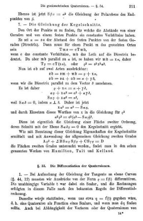 § 55. Differentiation der Quaternionen.