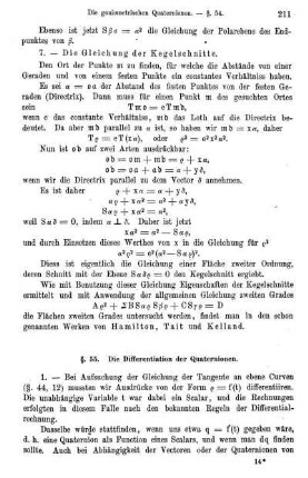 § 55. Differentiation der Quaternionen.