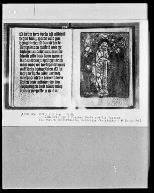 Die Leiden Christi und die sieben Freuden Mariä. — Geißelung Christi, Folio 16 recto