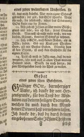 81-87, Gebet eines zuvor schon Bekehrten. Lied für einen zuvor schon Bekehrten.