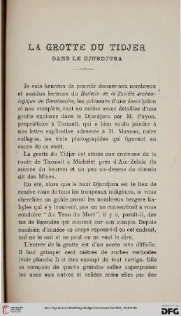 Sér. 5: La Grotte du Tidjer dans le Djurdjura