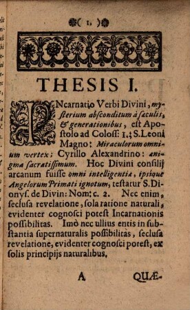 Theses theol. de verbi divini incarnatione