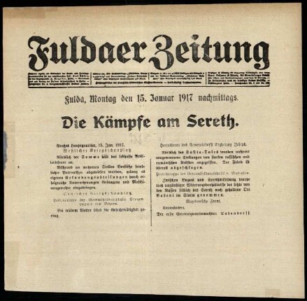 Ausgabe vom Montag, den 15. Januar 1917.
