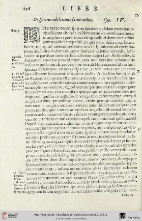 Cap. IV.: De spiritus cohibitionis facultatibus