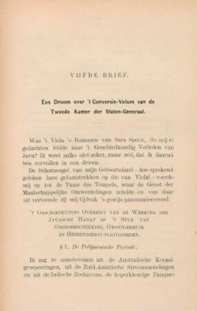 Vijfde brief. Een droom over 't conversie-votum van de tweede kamer der staten-generaal