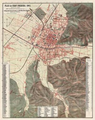 Plan der Stadt Freiburg 1905