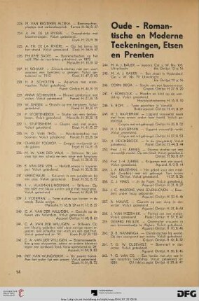 Oude-romantische en moderne teekeningen, etsen en prenten (Nr. 244-320)