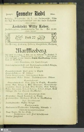 Heft 22. Markkleeberg, Crostewitz, Cröbern, Großstädteln, Gaschwitz