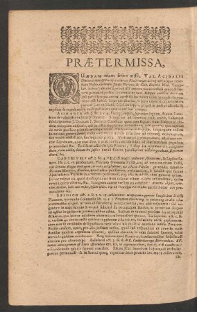 Praetermissa