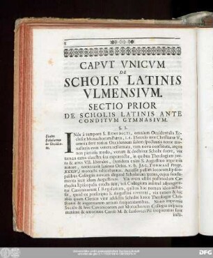 Sectio Prior De Scholis Latinis Ante Conditum Gymnasium.