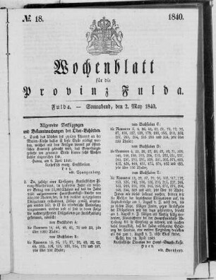 Nr. 18, Ausgabe vom 2. Mai 1840