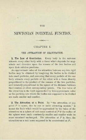 Chapter I. The attraction of gravitation.