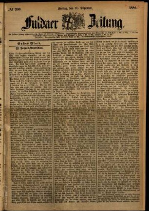 Ausgabe vom Freitag, den 31. Dezember 1886.