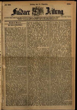 Ausgabe vom Freitag, den 31. Dezember 1886.