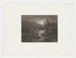 Berglandschaft mit Fluss und Tannen, Blatt 68 der Folge "Werke"