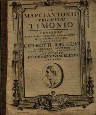 De Marci Antonii Trivmviri Timonio