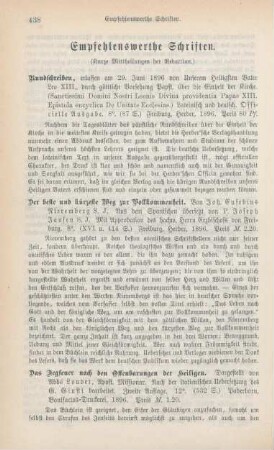 438-444 Empfehlenswerthe Schriften