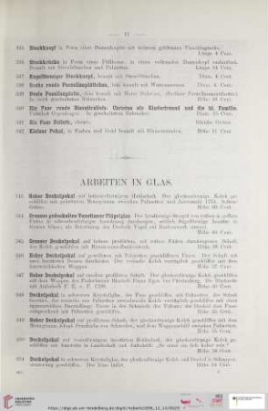 Arbeiten in Glas (Nr. 343 - 505)