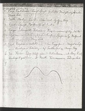 Kopie des handschriftlichen Inhaltsverzeichnisses
