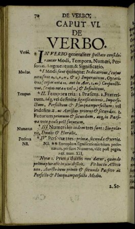 Caput VI. De Verbo.