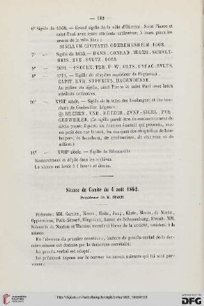 Séance du Comité du 4 août 1862