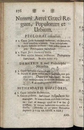 Nummi Aerei Græci Regum, Populorum et Urbium.