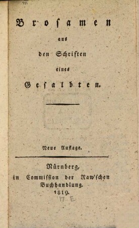 Brosamen aus den Schriften eines Gesalbten