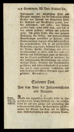Siebenter Titel.