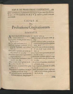 Caput II. De Probatione Cogitationum.