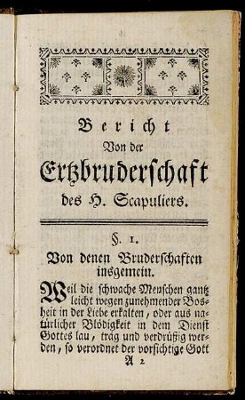 §. 1. Von denen Bruderschaften insgemein.