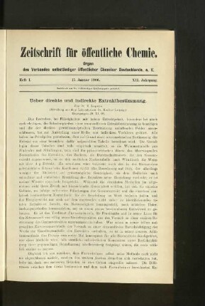 Heft I. 15. Januar 1906.