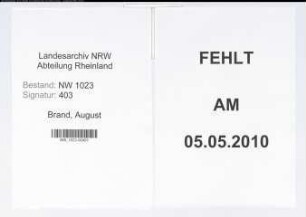 Entnazifizierung August Brand , geb. 00.00.0000 ()