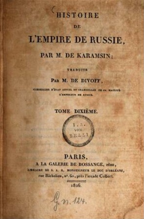 Histoire de l'empire de Russie, 10