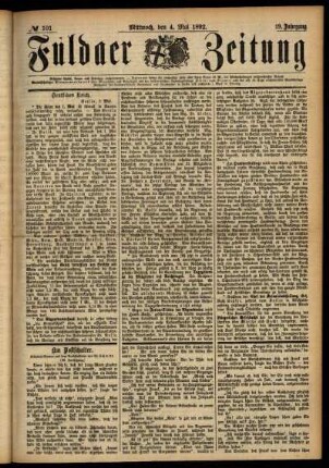 Ausgabe vom Mittwoch, den 04. Mai 1892.