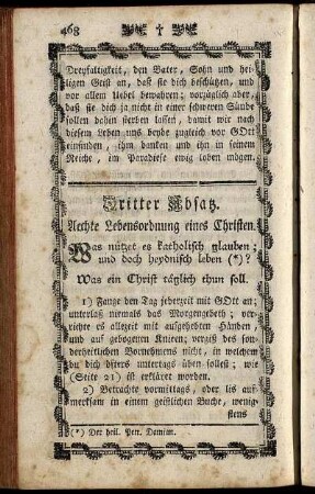 Dritter Absatz. Aechte Lebensordnung eines Christen.