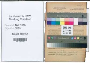 Entnazifizierung Helmut Kegel , geb. 03.07.1914 ()