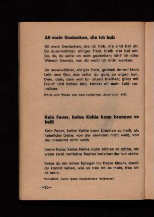 Kein Feuer, keine Kohle kann brennen so heiß