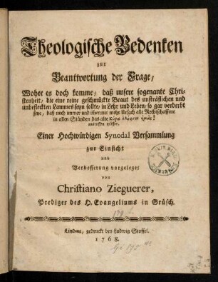 1-30, Theologische Bedenken zur Beantwortung der Frage ...
