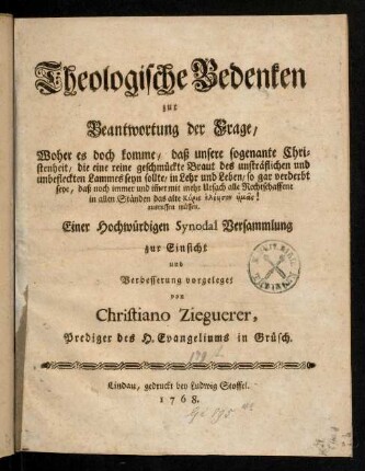 1-30, Theologische Bedenken zur Beantwortung der Frage ...
