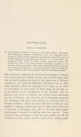 Chapter XXIII. China in progress