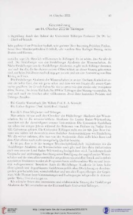 Öffentliche Gesamtsitzung in Tübingen am 14. Oktober 2000