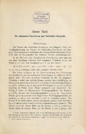 Theorie der Abel'schen Functionen