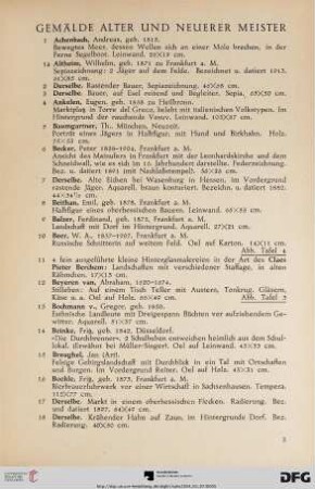 Gemälde Alter und Neuerer Meister (NR. 1-130)