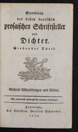 Gellerts Abhandlungen und Reden