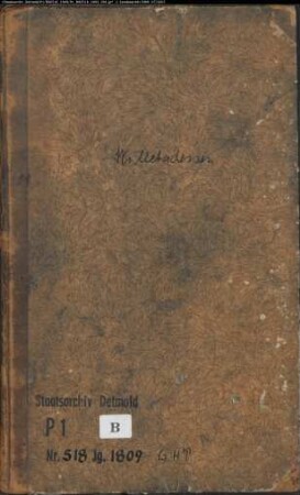 Zivilstandsregister der katholischen Gemeinde Willebadessen, Kreis Warburg (GAHT 1809). (Gemeinde: Katholische Gemeinde Willebadessen)
