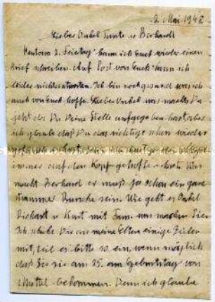 Brief aus sowjetischer Kriegsgefangenschaft an Verwandte in Halle (mit Kuvert) - Personenkonvolut