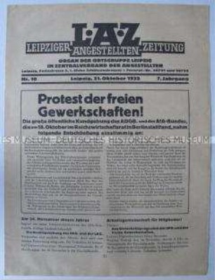 Mitteilungsblatt der Ortsgruppe Leipzig des Zentralverbandes der Angestellten