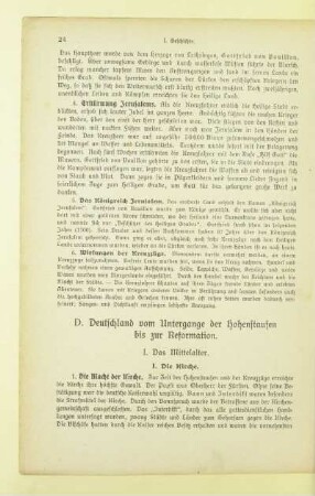 D. Deutschland vom Untergange der Hohenstaufen bis zur Reformation