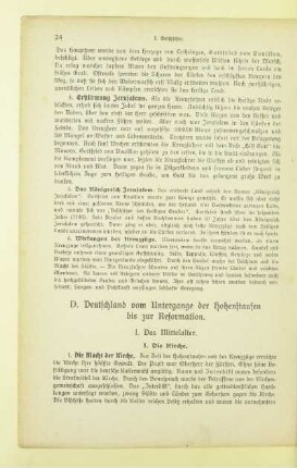 D. Deutschland vom Untergange der Hohenstaufen bis zur Reformation